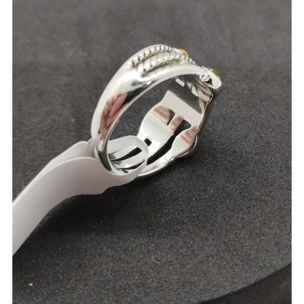 Silver Tone Ring - 8.5 Women's - Multicolor Glass Stones